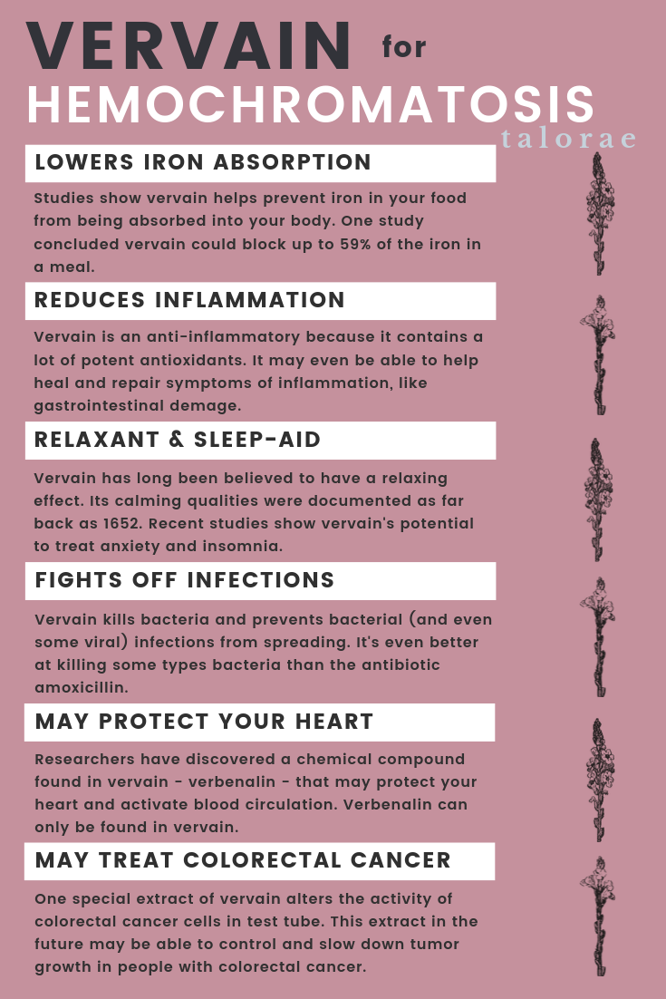 Vervain for Hemochromatosis pinterest graphic