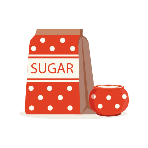 graphic of sugar bag and sugar cup