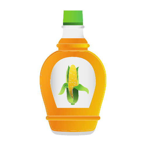 orange bottle with corn graphic