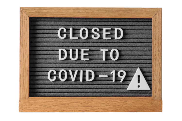 Closed due to Covid-19 sign